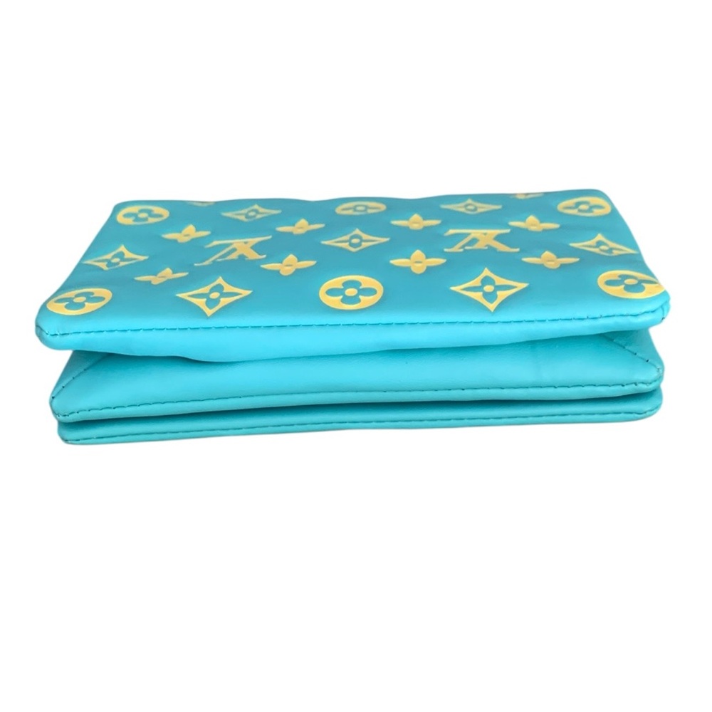 🆕Louis Vuitton Style Embossed Monogram Vuittamins Pochette Coussin Menthe Jaune🆕 - Picture 10 of 16